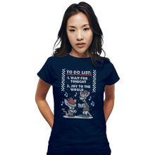 Load image into Gallery viewer, Shirts Fitted Shirts, Woman / Small / Navy Christmas List
