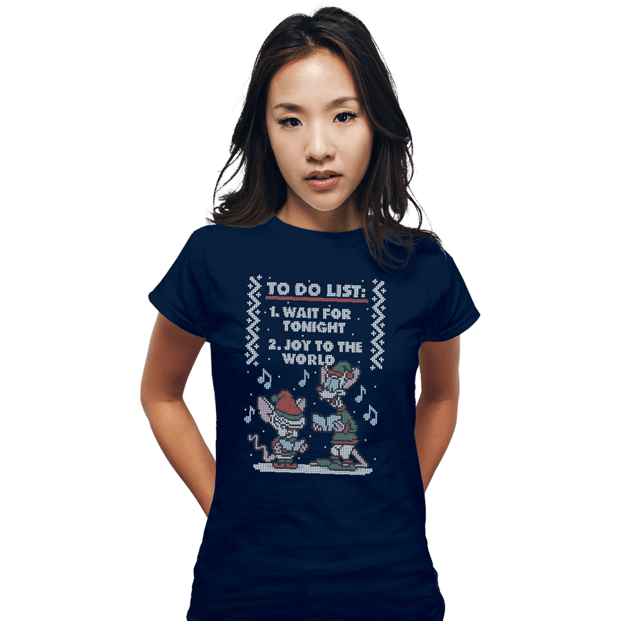 Shirts Fitted Shirts, Woman / Small / Navy Christmas List