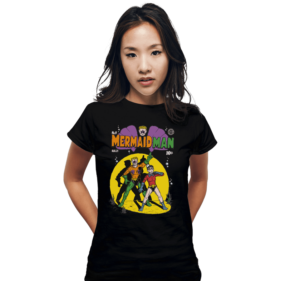 Shirts Fitted Shirts, Woman / Small / Black Mermaid Man