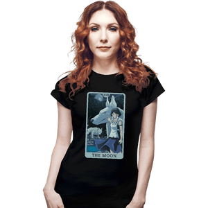 Daily_Deal_Shirts Fitted Shirts, Woman / Small / Black Tarot Ghibli The Moon