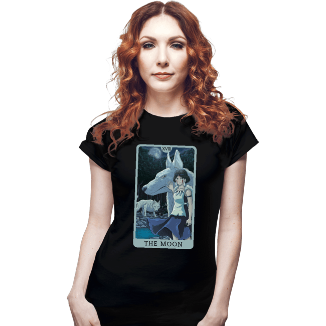 Daily_Deal_Shirts Fitted Shirts, Woman / Small / Black Tarot Ghibli The Moon