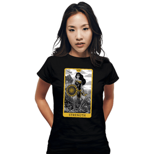 Daily_Deal_Shirts Fitted Shirts, Woman / Small / Black JL Tarot - Strength