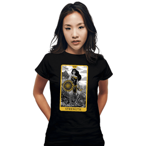 Daily_Deal_Shirts Fitted Shirts, Woman / Small / Black JL Tarot - Strength