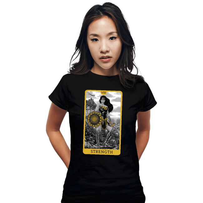 Daily_Deal_Shirts Fitted Shirts, Woman / Small / Black JL Tarot - Strength