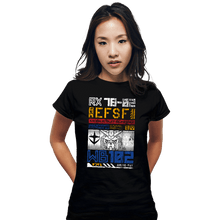 Load image into Gallery viewer, Daily_Deal_Shirts Fitted Shirts, Woman / Small / Black RX-78-02 DATA
