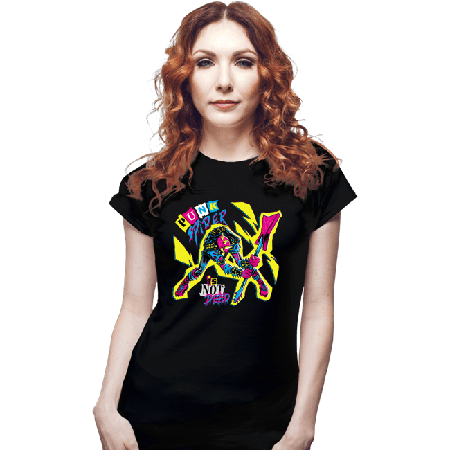 Daily_Deal_Shirts Fitted Shirts, Woman / Small / Black Punk Spider Is Not Dead