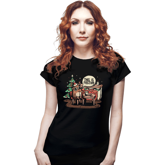 Daily_Deal_Shirts Fitted Shirts, Woman / Small / Black This Is Festive