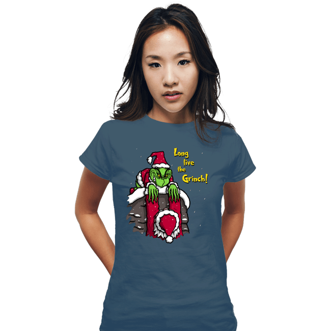 Secret_Shirts Fitted Shirts, Woman / Small / Indigo Blue Long Live The Grinch!
