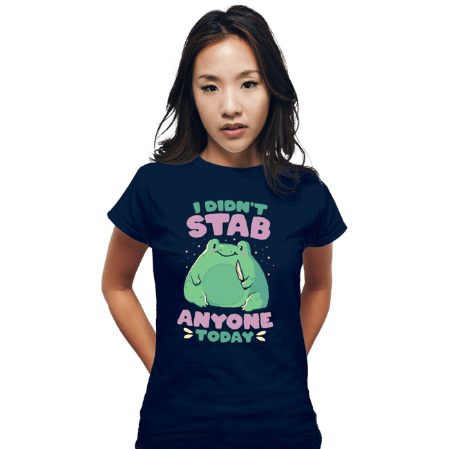 Secret_Shirts Fitted Shirts, Woman / Small / Navy Didn't Stab Anyone Today