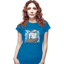Load image into Gallery viewer, Shirts Fitted Shirts, Woman / Small / Sapphire The Little Shark
