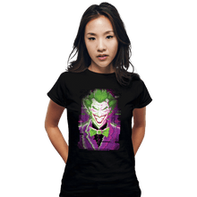 Load image into Gallery viewer, Daily_Deal_Shirts Fitted Shirts, Woman / Small / Black Glitch Joker
