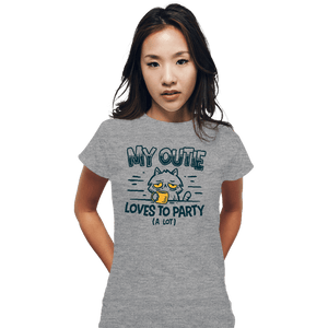 Daily_Deal_Shirts Fitted Shirts, Woman / Small / Sports Grey Outie Loves To Party
