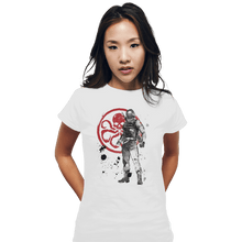 Load image into Gallery viewer, Shirts Fitted Shirts, Woman / Small / White Winter Soldier Sumi-e
