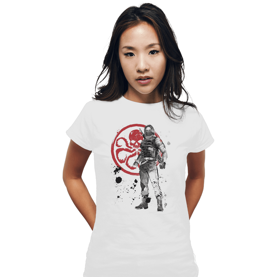 Shirts Fitted Shirts, Woman / Small / White Winter Soldier Sumi-e