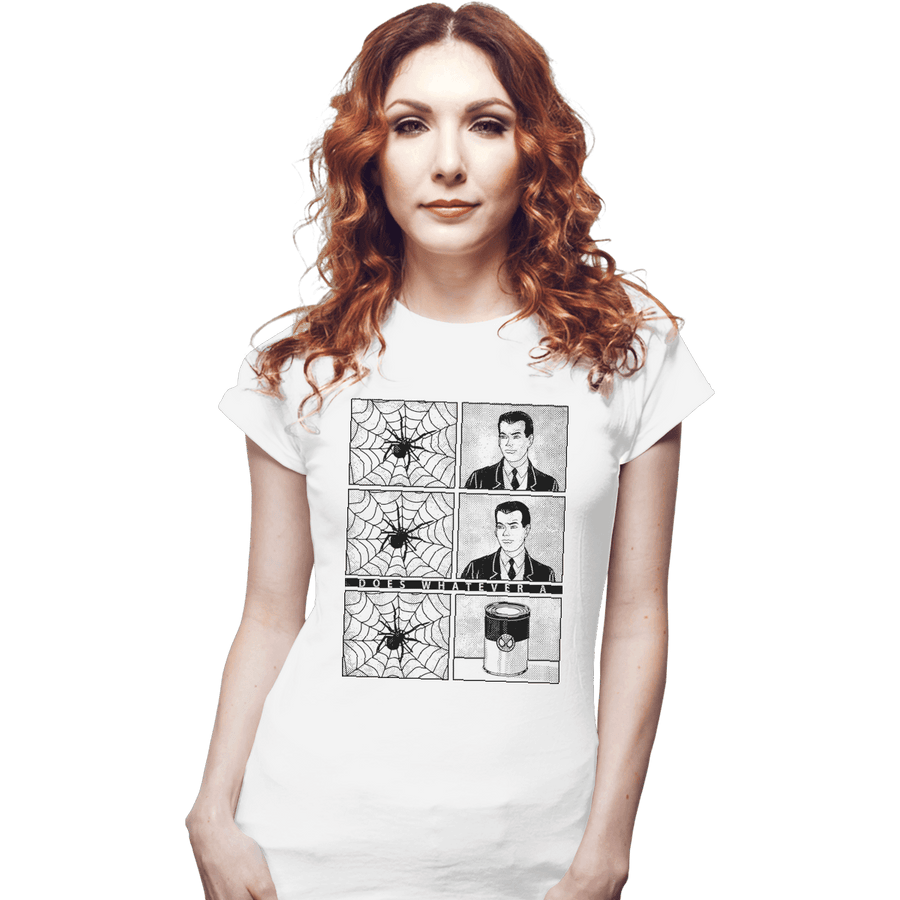Shirts Fitted Shirts, Woman / Small / White Whatever a Spider Can