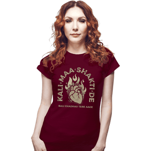 Shirts Fitted Shirts, Woman / Small / Maroon Kali Maa