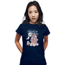 Load image into Gallery viewer, Shirts Fitted Shirts, Woman / Small / Navy Magicat Academy
