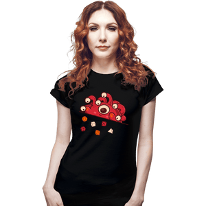 Daily_Deal_Shirts Fitted Shirts, Woman / Small / Black Cute Tyrant Dice