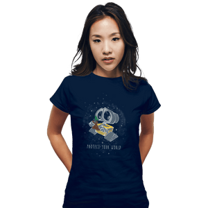 Shirts Fitted Shirts, Woman / Small / Navy Protect Your World