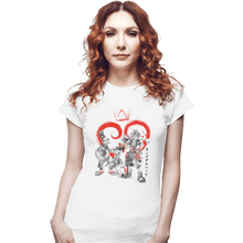 Load image into Gallery viewer, Shirts Fitted Shirts, Woman / Small / White Kingdom Sumi-e
