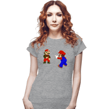 Load image into Gallery viewer, Shirts Fitted Shirts, Woman / Small / Sports Grey Mario Spider-Meme
