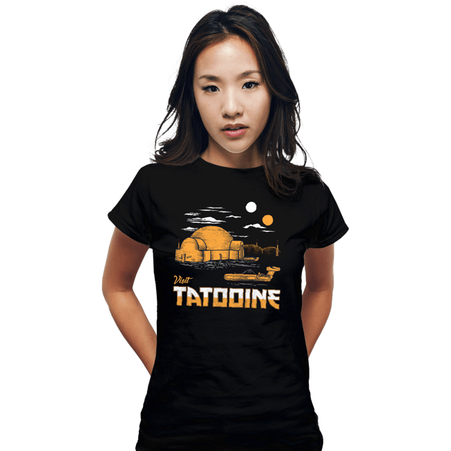 Shirts Fitted Shirts, Woman / Small / Black Vintage Visit Tatooine