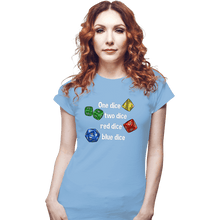 Load image into Gallery viewer, Secret_Shirts Fitted Shirts, Woman / Small / Powder Blue Seuss Dice
