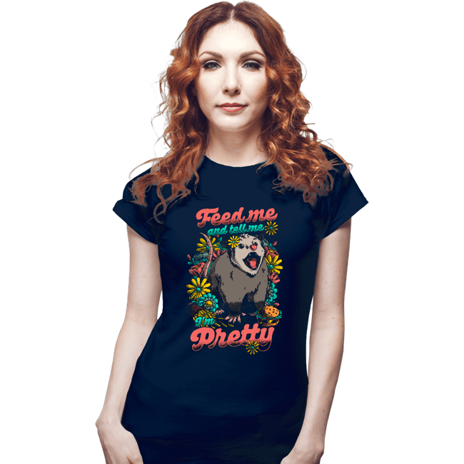 Daily_Deal_Shirts Fitted Shirts, Woman / Small / Navy Pretty Hungry Possum