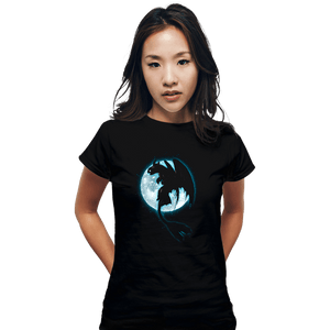 Shirts Fitted Shirts, Woman / Small / Black Moonlight Dragon Rider