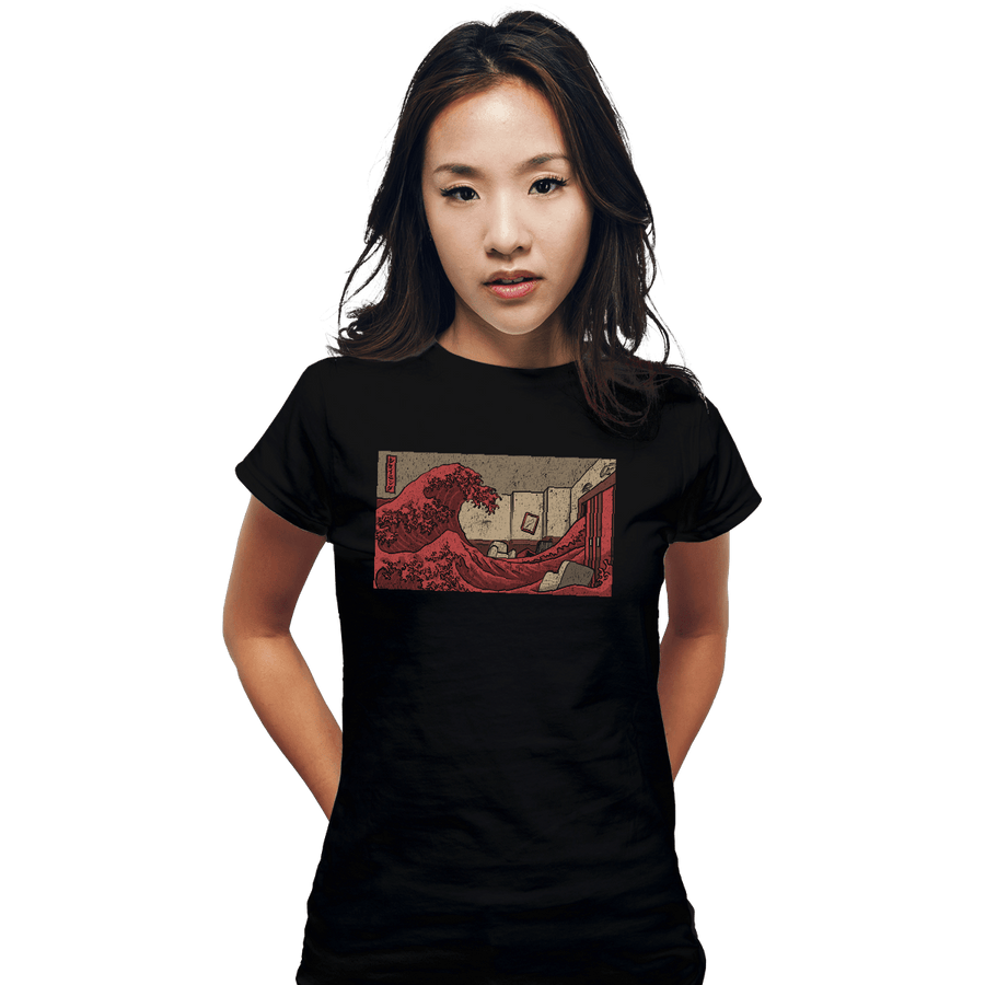 Shirts Fitted Shirts, Woman / Small / Black Shining Wave