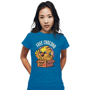 Shirts Fitted Shirts, Woman / Small / Sapphire Adopt A Chocobo