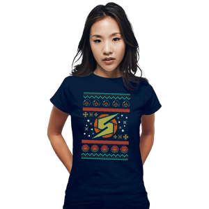 Secret_Shirts Fitted Shirts, Woman / Small / Navy Ugly Metroid