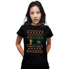 Load image into Gallery viewer, Shirts Fitted Shirts, Woman / Small / Black We Wish You A Metroid Christmas
