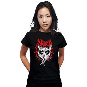 Shirts Fitted Shirts, Woman / Small / Black Black Metal Cat