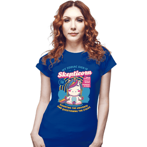 Daily_Deal_Shirts Fitted Shirts, Woman / Small / Royal Blue Scepticorn