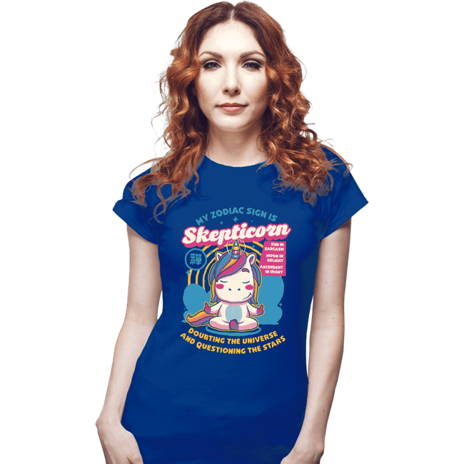 Daily_Deal_Shirts Fitted Shirts, Woman / Small / Royal Blue Scepticorn