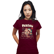 Load image into Gallery viewer, Daily_Deal_Shirts Fitted Shirts, Woman / Small / Maroon Peaches Peaches Peaches
