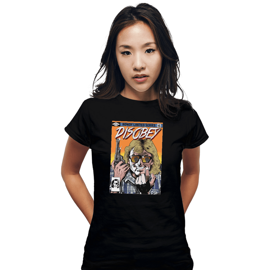 Shirts Fitted Shirts, Woman / Small / Black Disobey