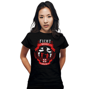 Shirts Fitted Shirts, Woman / Small / Black Fight, Resist, Survive
