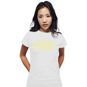 Shirts Fitted Shirts, Woman / Small / White Star Trek Logo