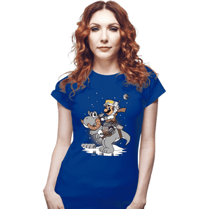 Shirts Fitted Shirts, Woman / Small / Royal Blue Mario Strikes Back