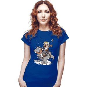 Shirts Fitted Shirts, Woman / Small / Royal Blue Mario Strikes Back