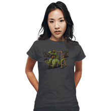 Load image into Gallery viewer, Shirts Fitted Shirts, Woman / Small / Charcoal Jurassic Park
