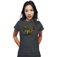Load image into Gallery viewer, Shirts Fitted Shirts, Woman / Small / Charcoal Jurassic Park
