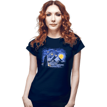 Load image into Gallery viewer, Daily_Deal_Shirts Fitted Shirts, Woman / Small / Navy Starry Night
