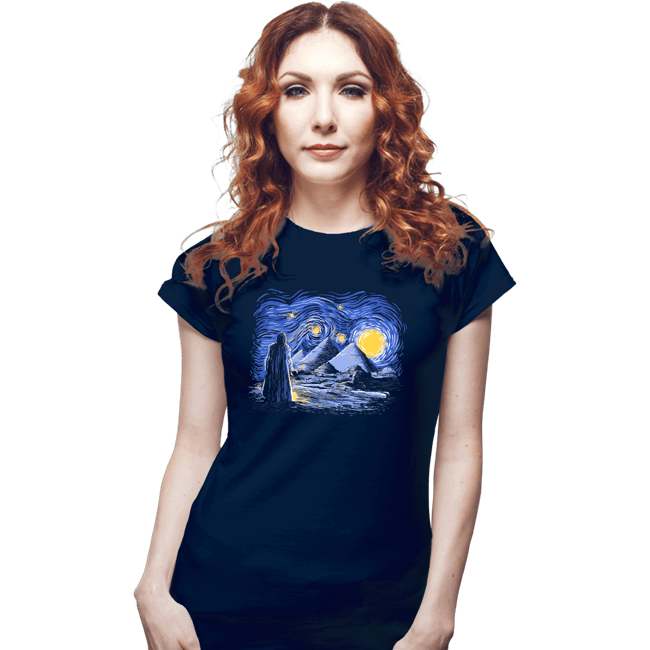 Daily_Deal_Shirts Fitted Shirts, Woman / Small / Navy Starry Night
