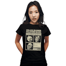 Load image into Gallery viewer, Shirts Fitted Shirts, Woman / Small / Black Three Halloween Masks
