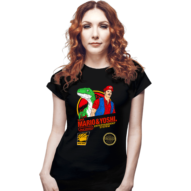 Daily_Deal_Shirts Fitted Shirts, Woman / Small / Black Jurassic Bros