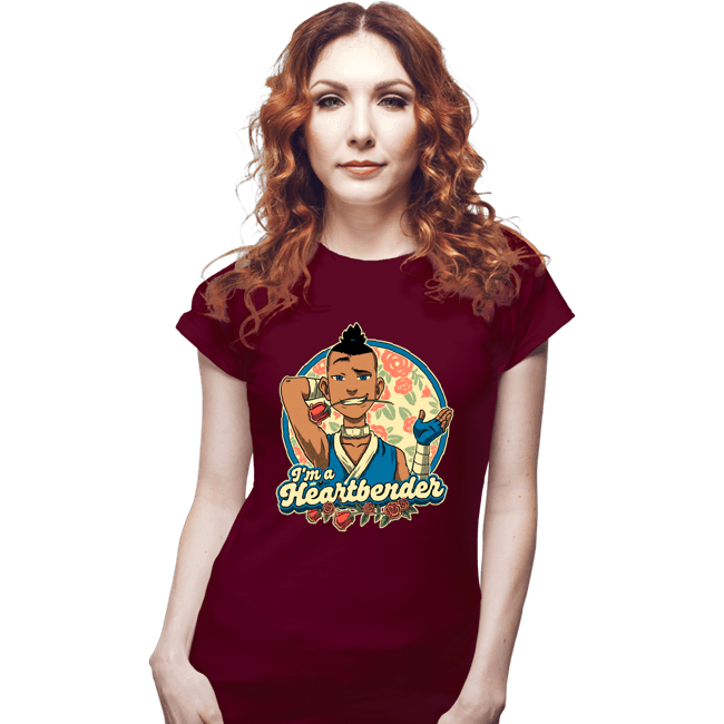 Daily_Deal_Shirts Fitted Shirts, Woman / Small / Maroon Heart Bender