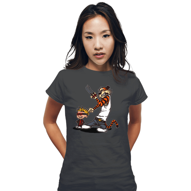 Daily_Deal_Shirts Fitted Shirts, Woman / Small / Charcoal Superhero Team